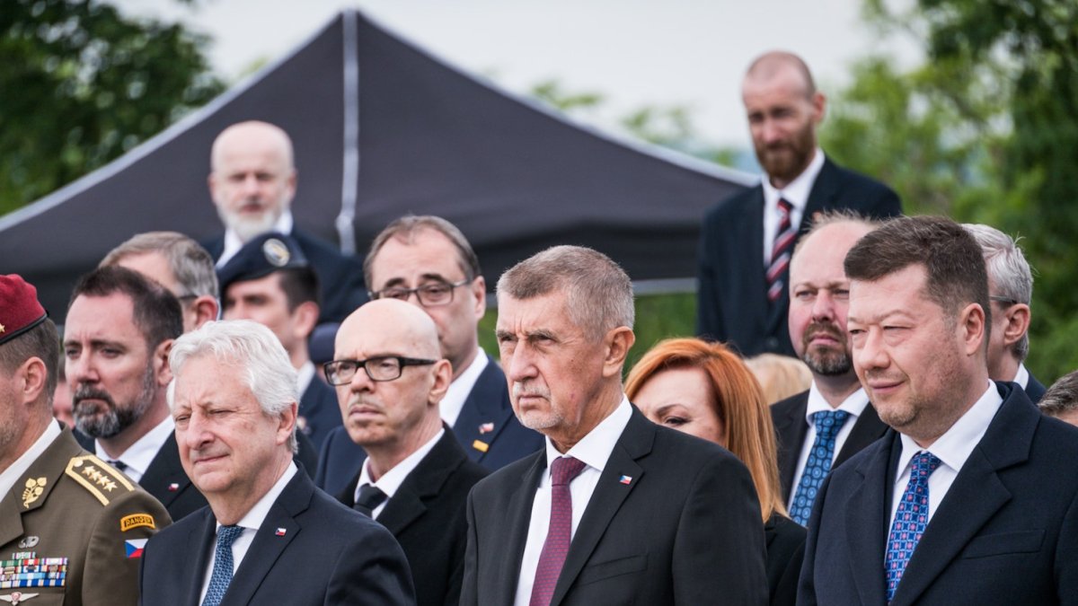 Připomínka konce II. světové války na pražském Vítkově
