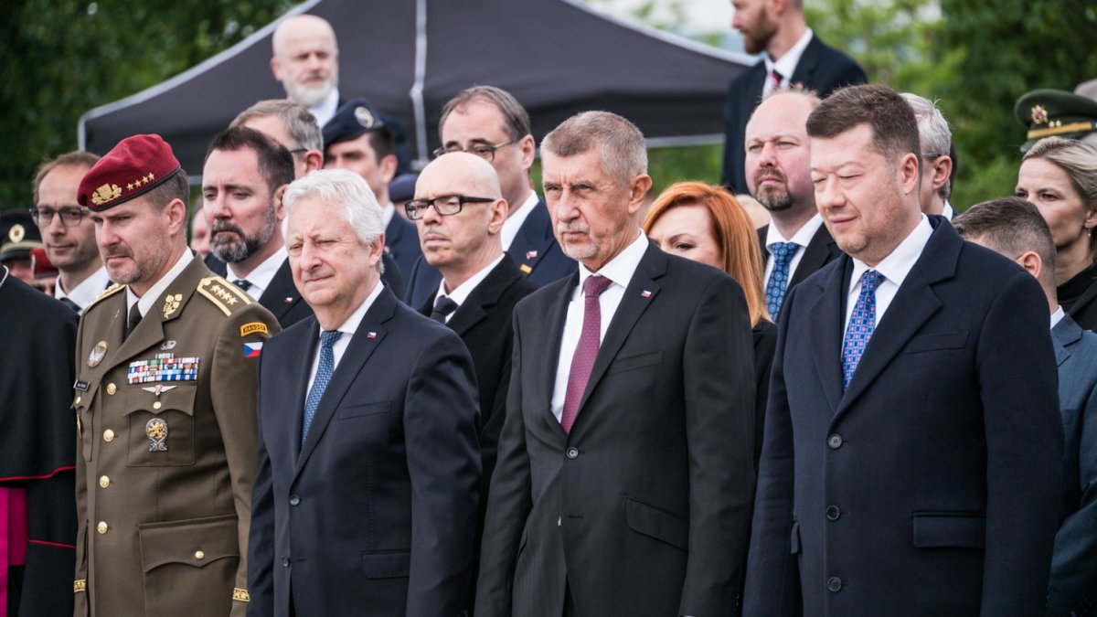 Připomínka konce II. světové války na pražském Vítkově