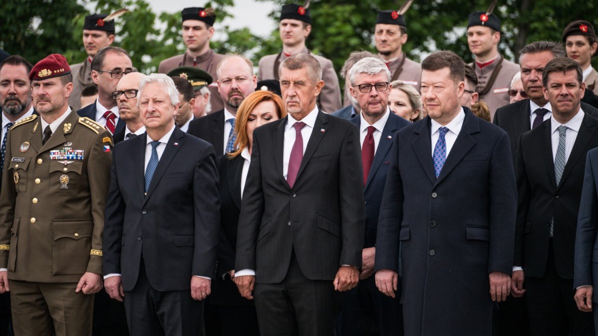 Připomínka konce II. světové války na pražském Vítkově