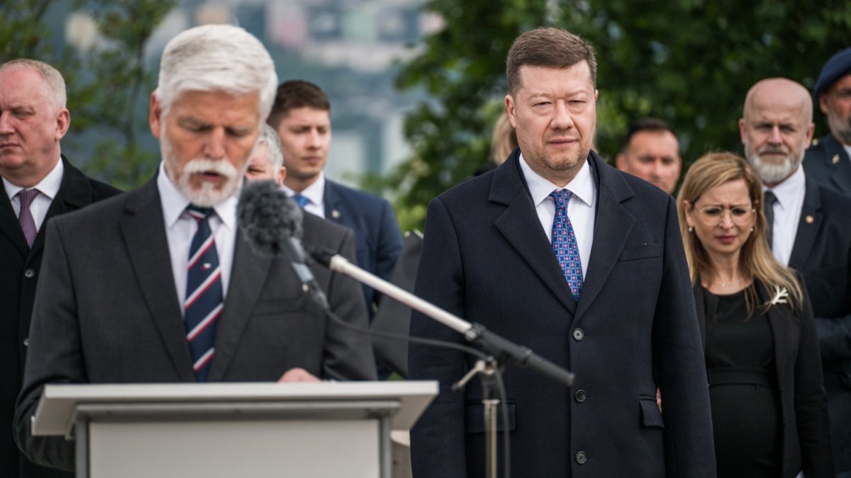 Připomínka konce II. světové války na pražském Vítkově